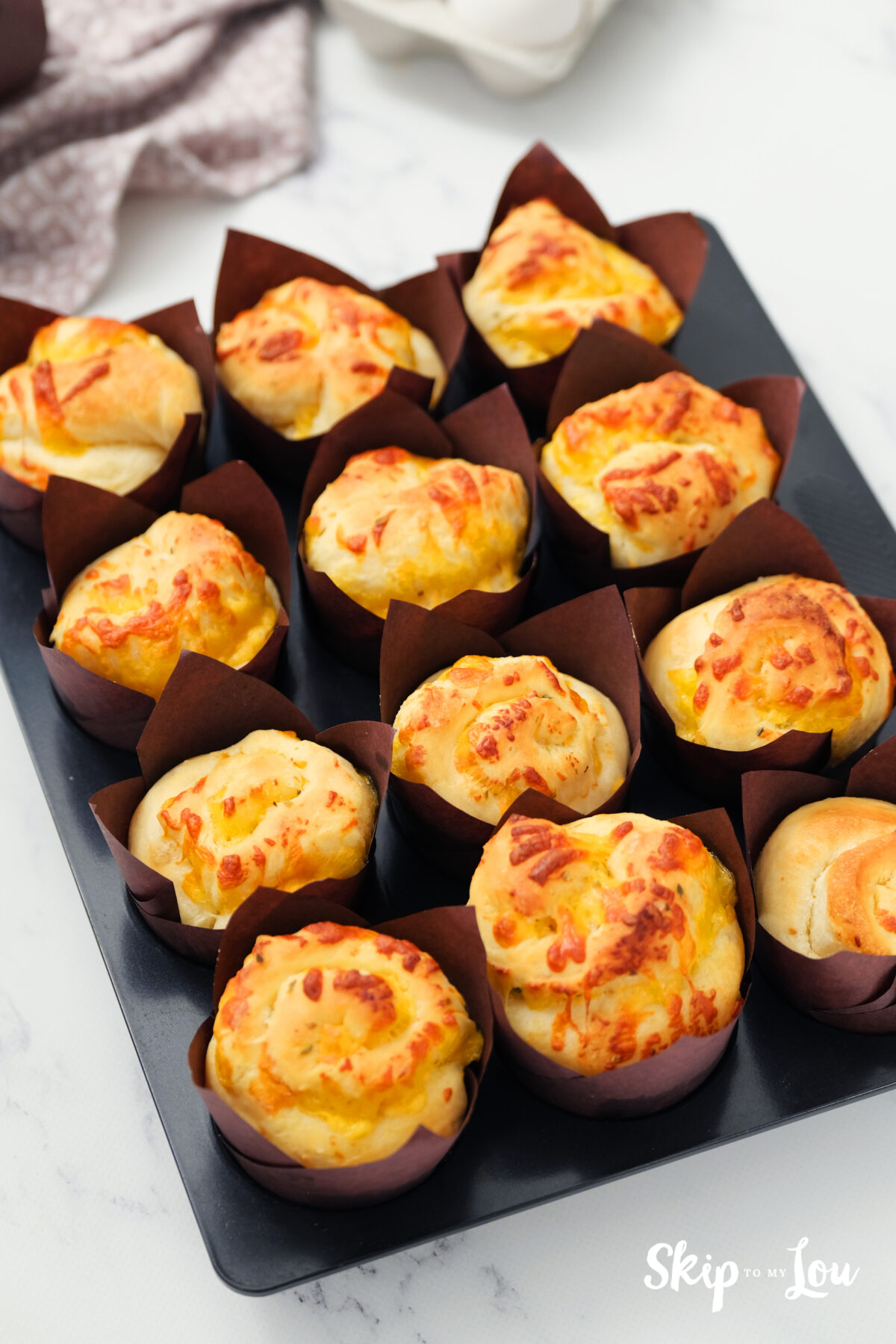The final product - herb cheese rolls fresh out the oven.