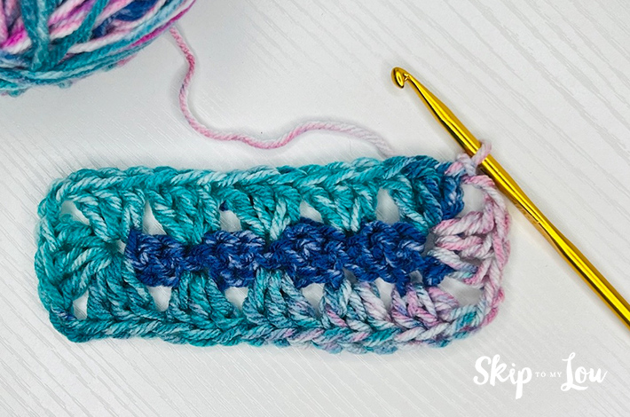 Step 4.2 – The finished Rectangle Granny Square.