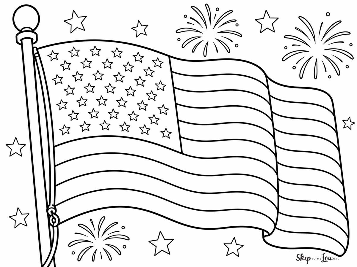 waving flag for fourth of july