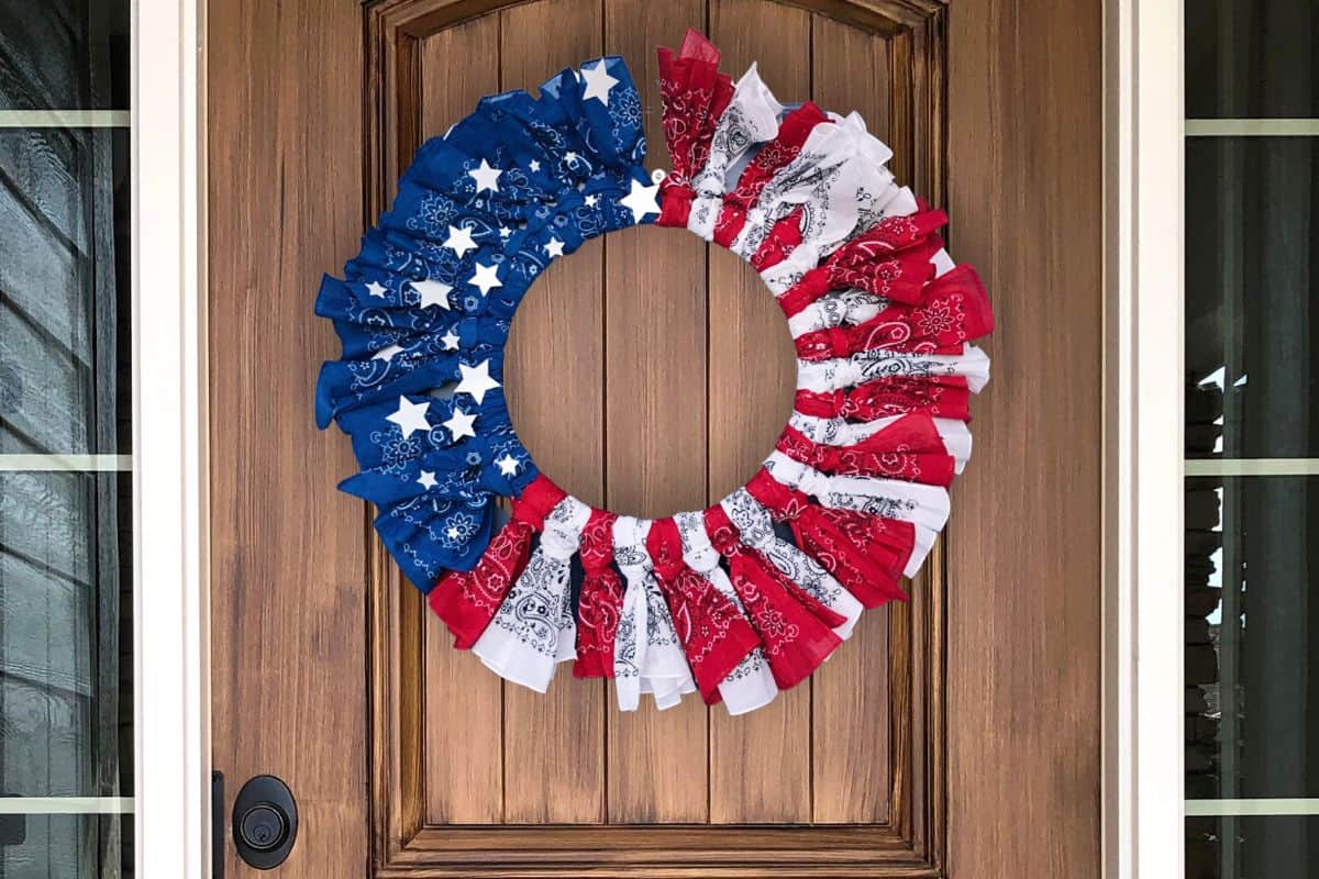 bandana wreath red white and blue