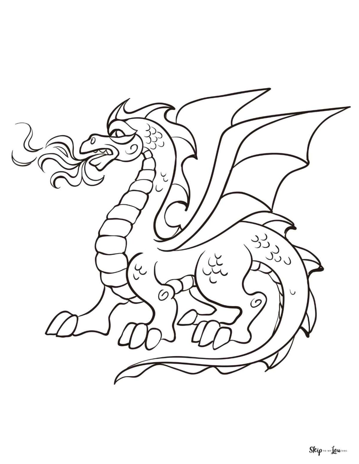 angry fire breathing dragon