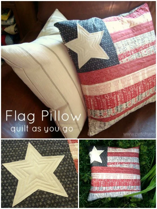 quilt as you go flag pillow