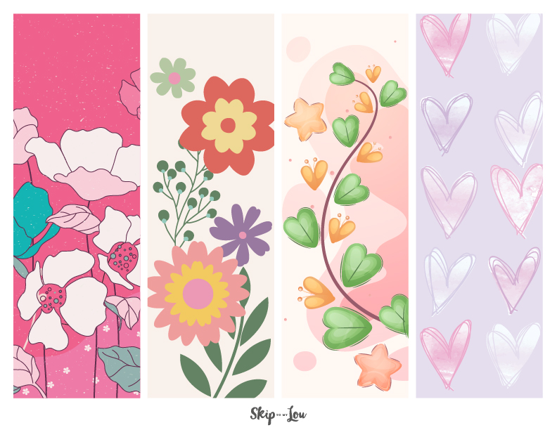 Four printable bookmarks.
