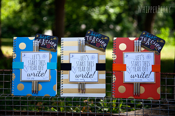 lets start the year off write tag notebook teacher gift idea