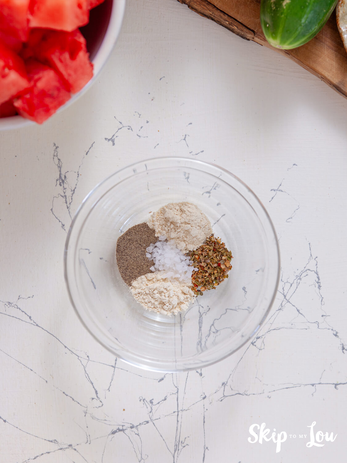 Onion powder, garlic powder, Italian seasoning, remaining sea salt, and black pepper in a small bowl.