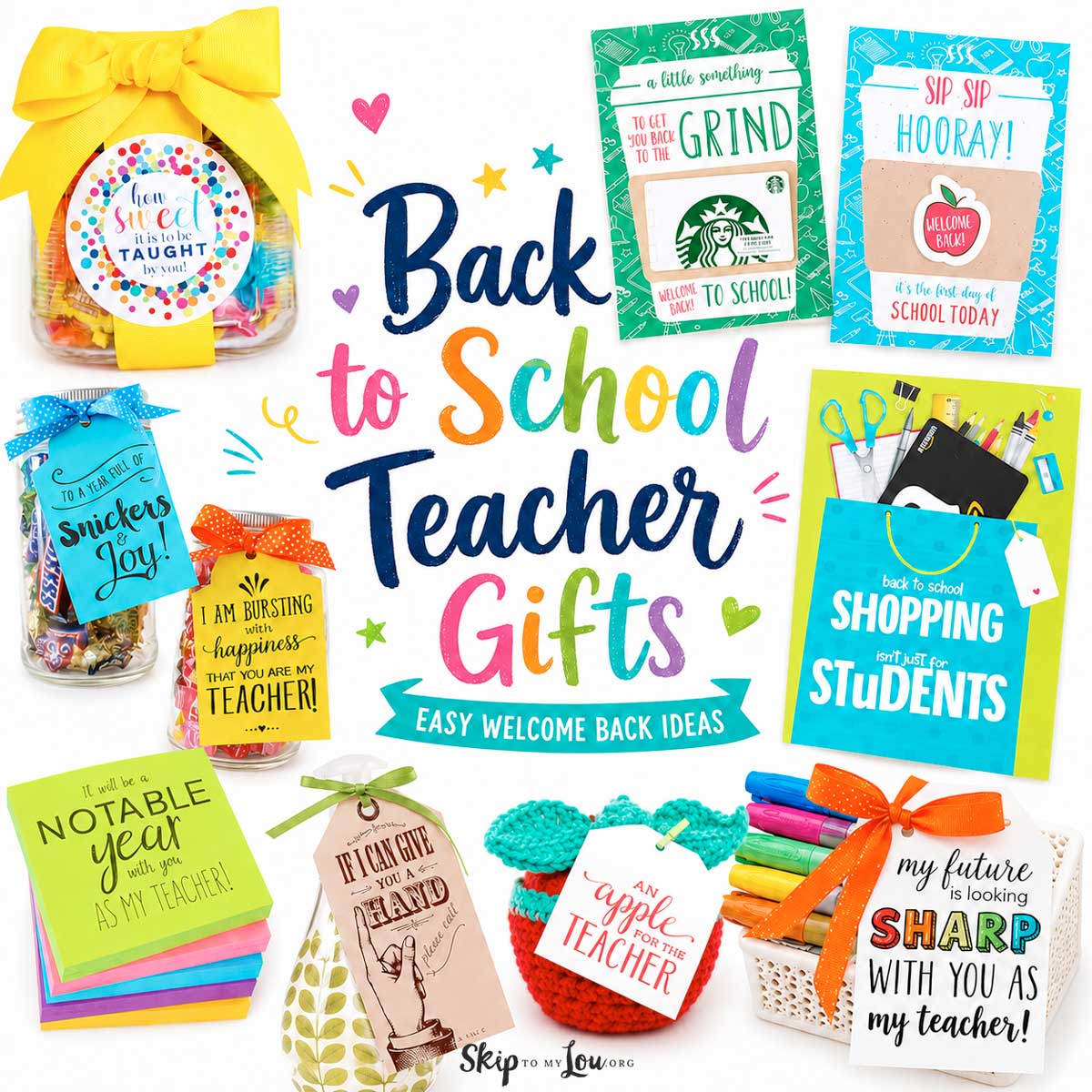 bright colorful collage of back to school teacher gifts the best welcome back ideas
