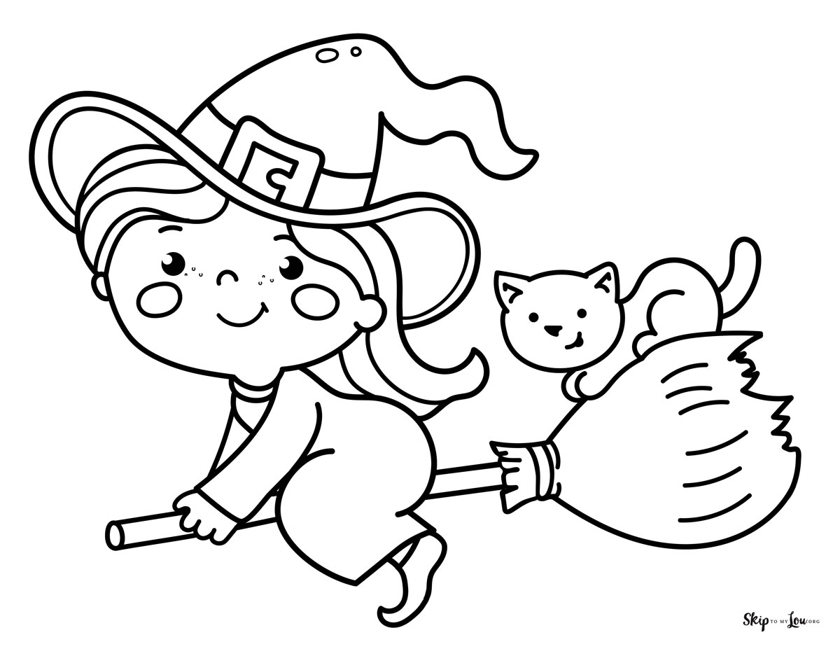 cute flying witch