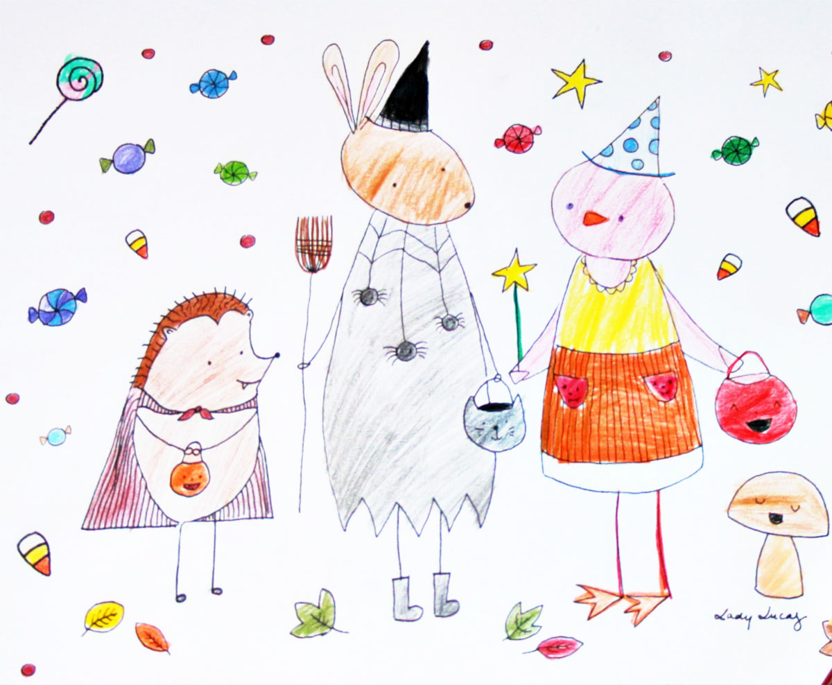 free printable cute Halloween coloring page