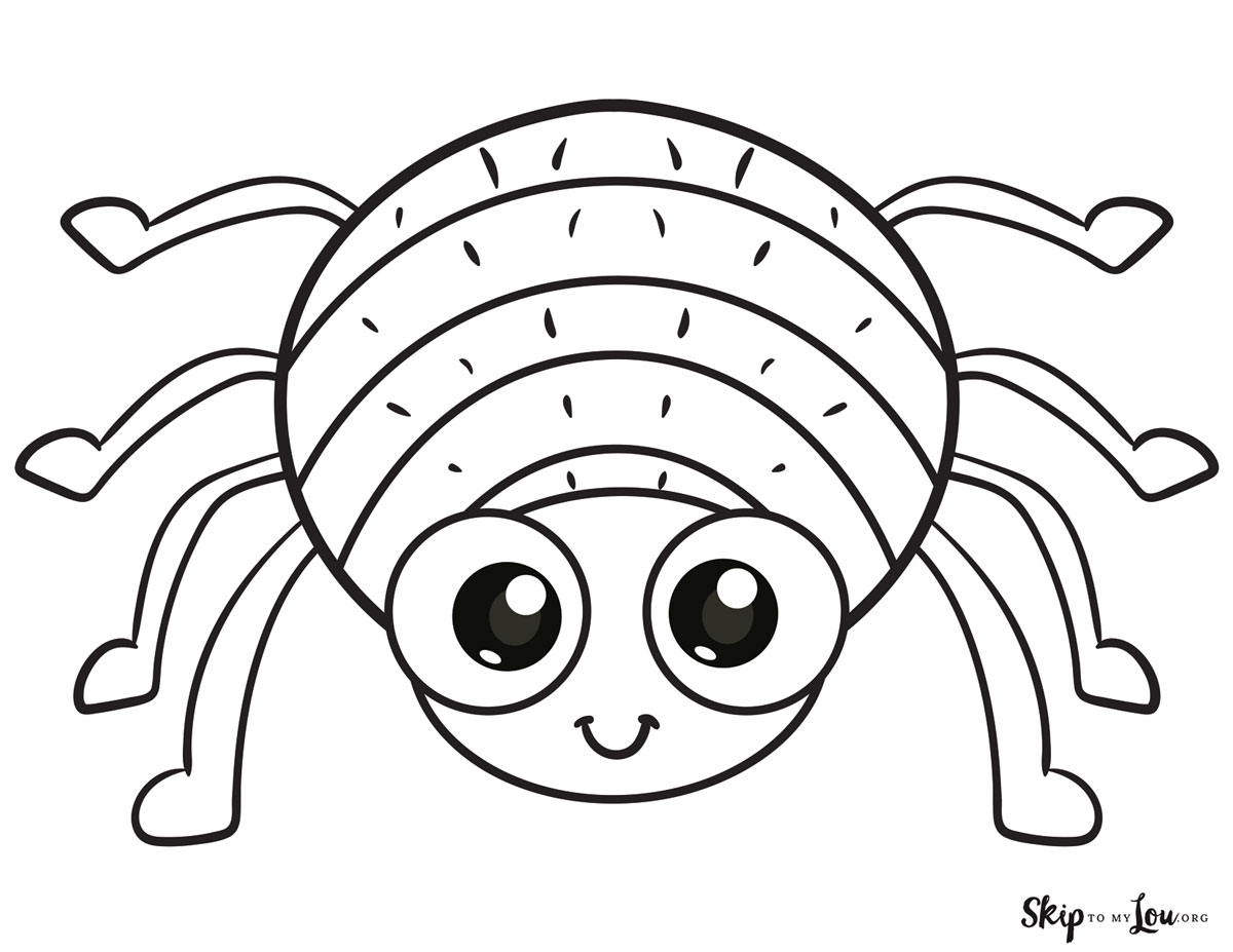 cute spider coloring page