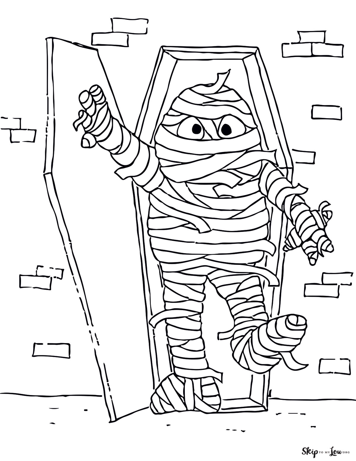 mummy coloring page