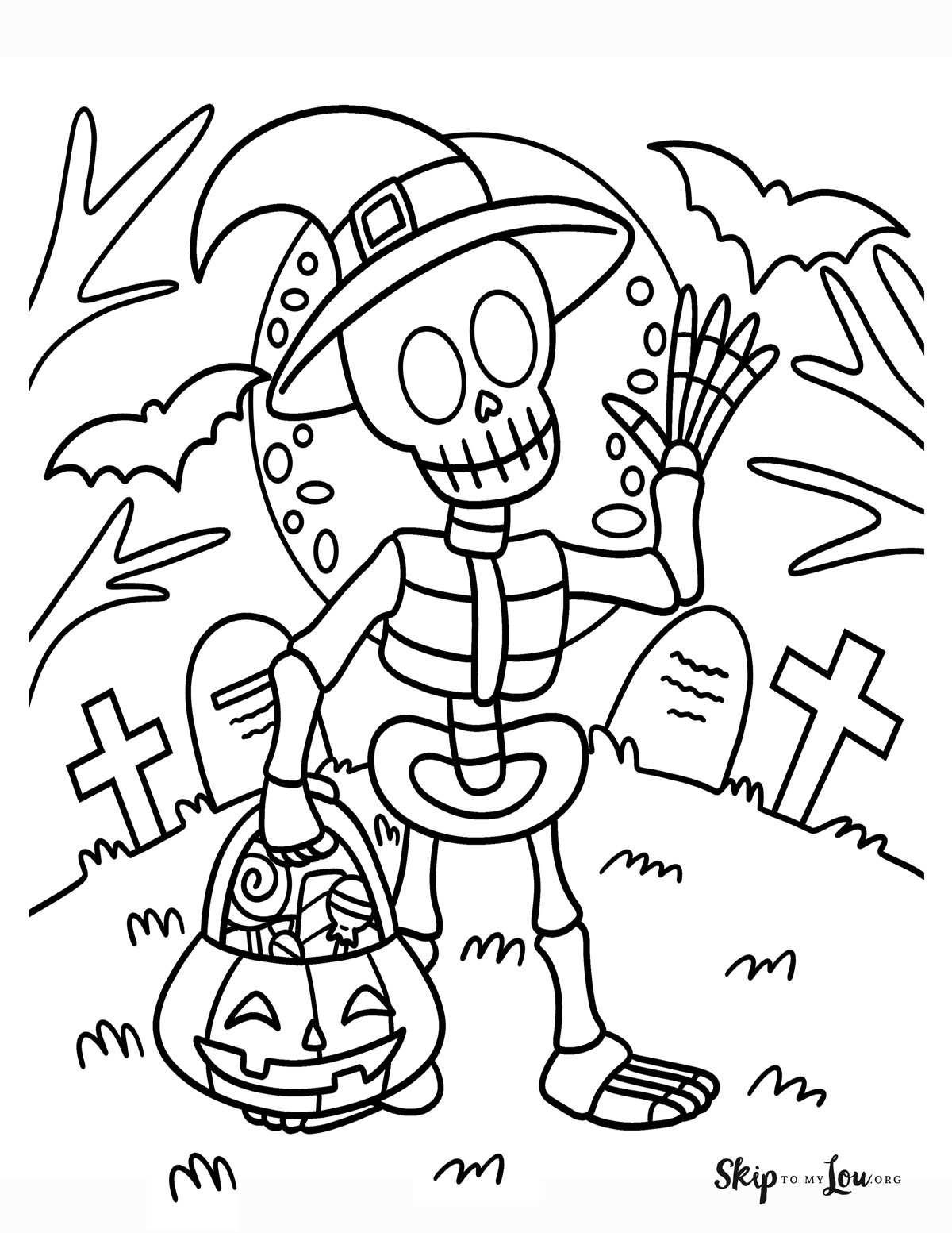 skeleton coloring page
