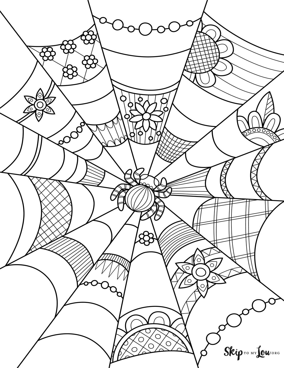 zendoodle spider web coloring page