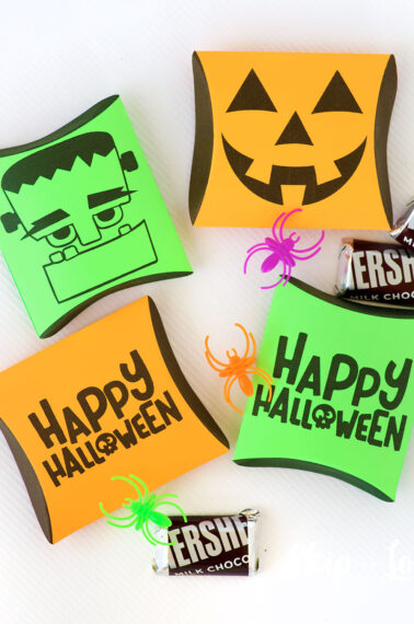 pumpkin pillow and Frankenstein pillow boxes