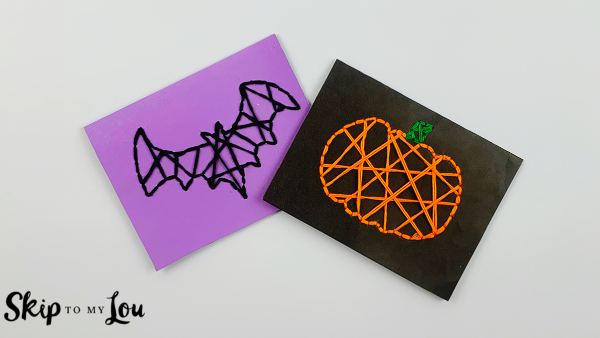 Halloween String Art Cards from Skip to My Lou. 