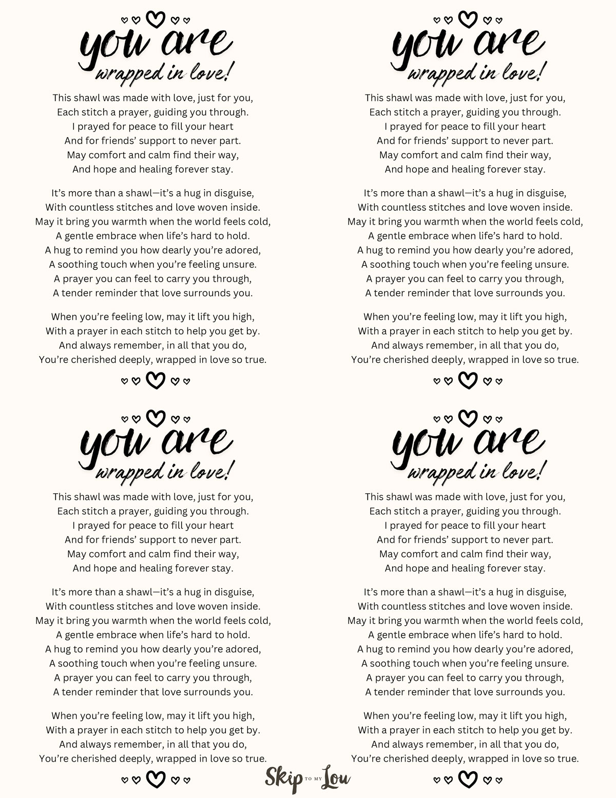 prayer shawl poem 4 to a page