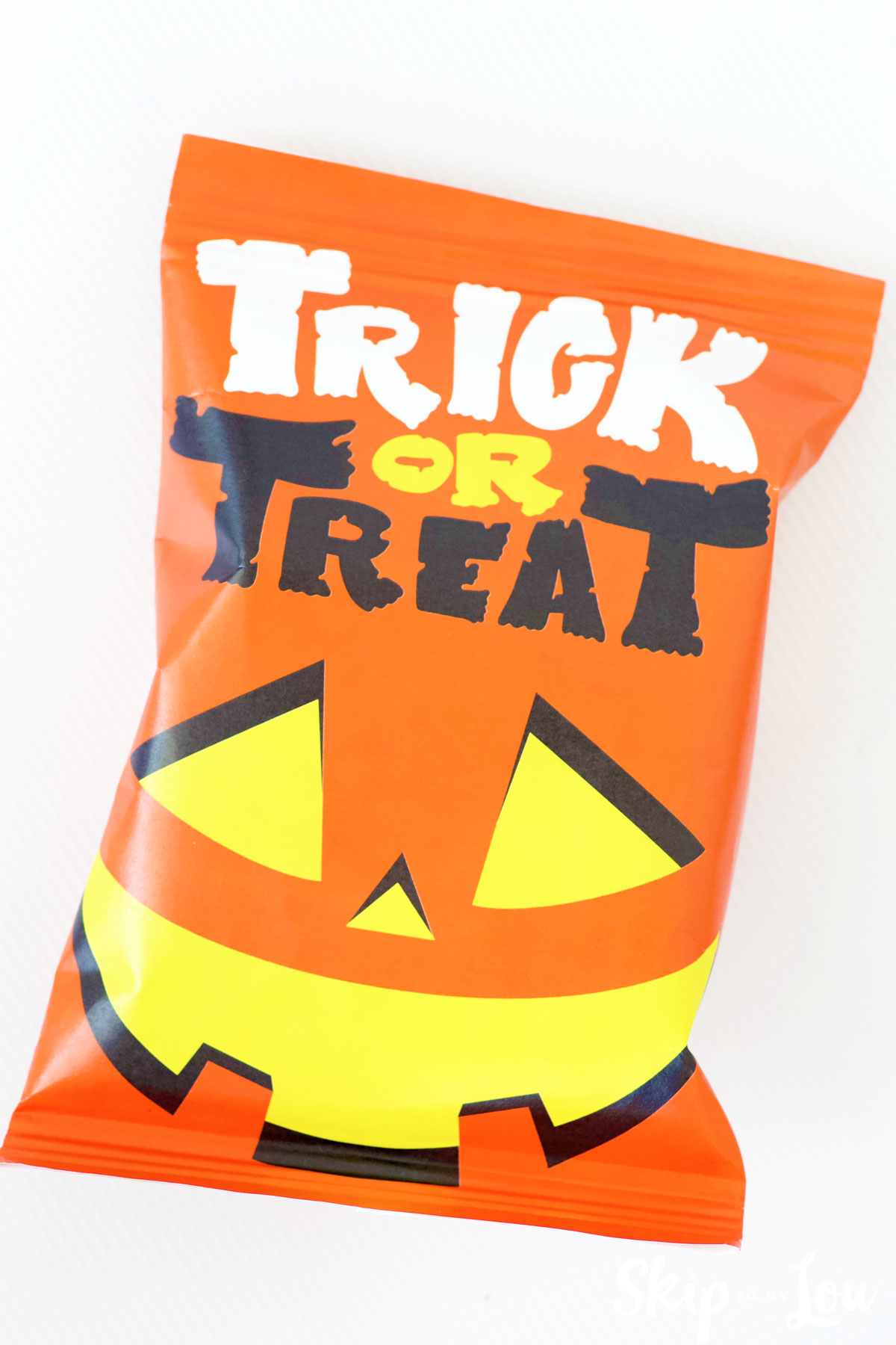 jack o lantern trick or treat chip bag