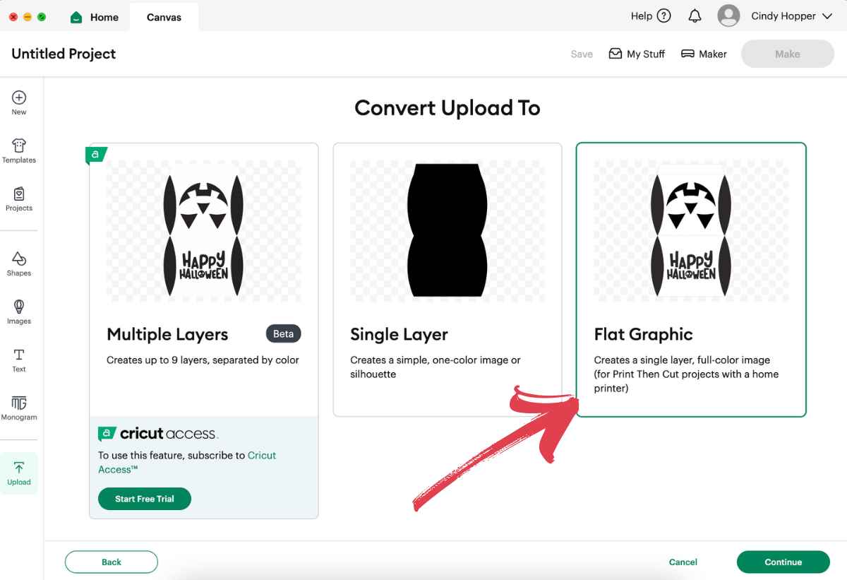 select flat image and continue