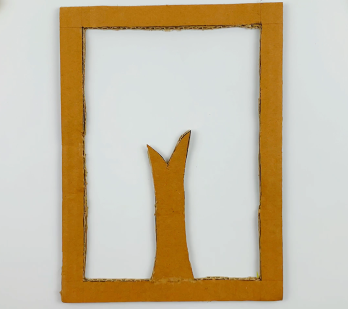 The frame of the fall leaf tree is shown in this image.