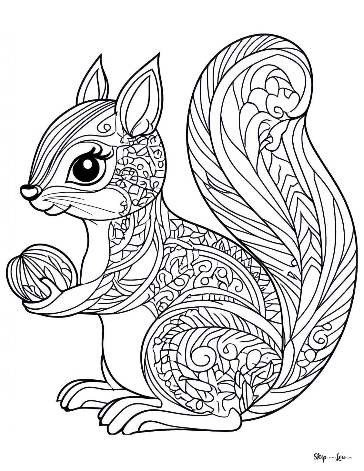 cute squirrel mandala style