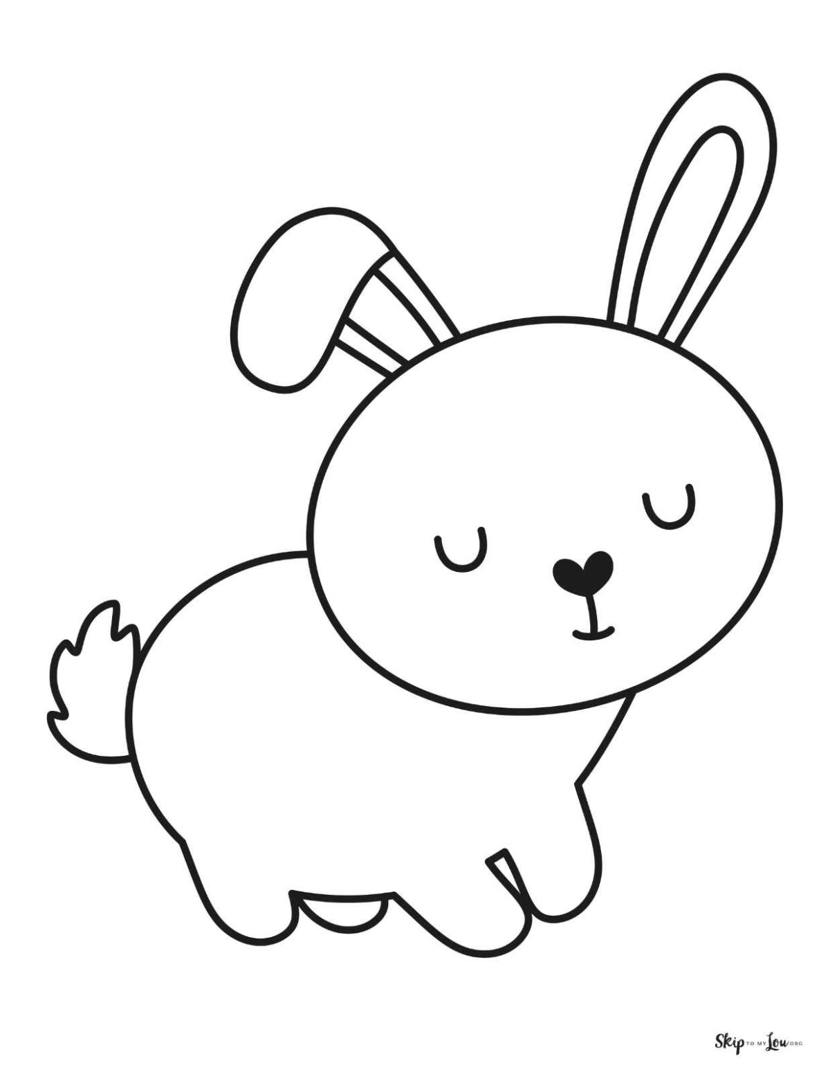kawaii rabbit coloring page