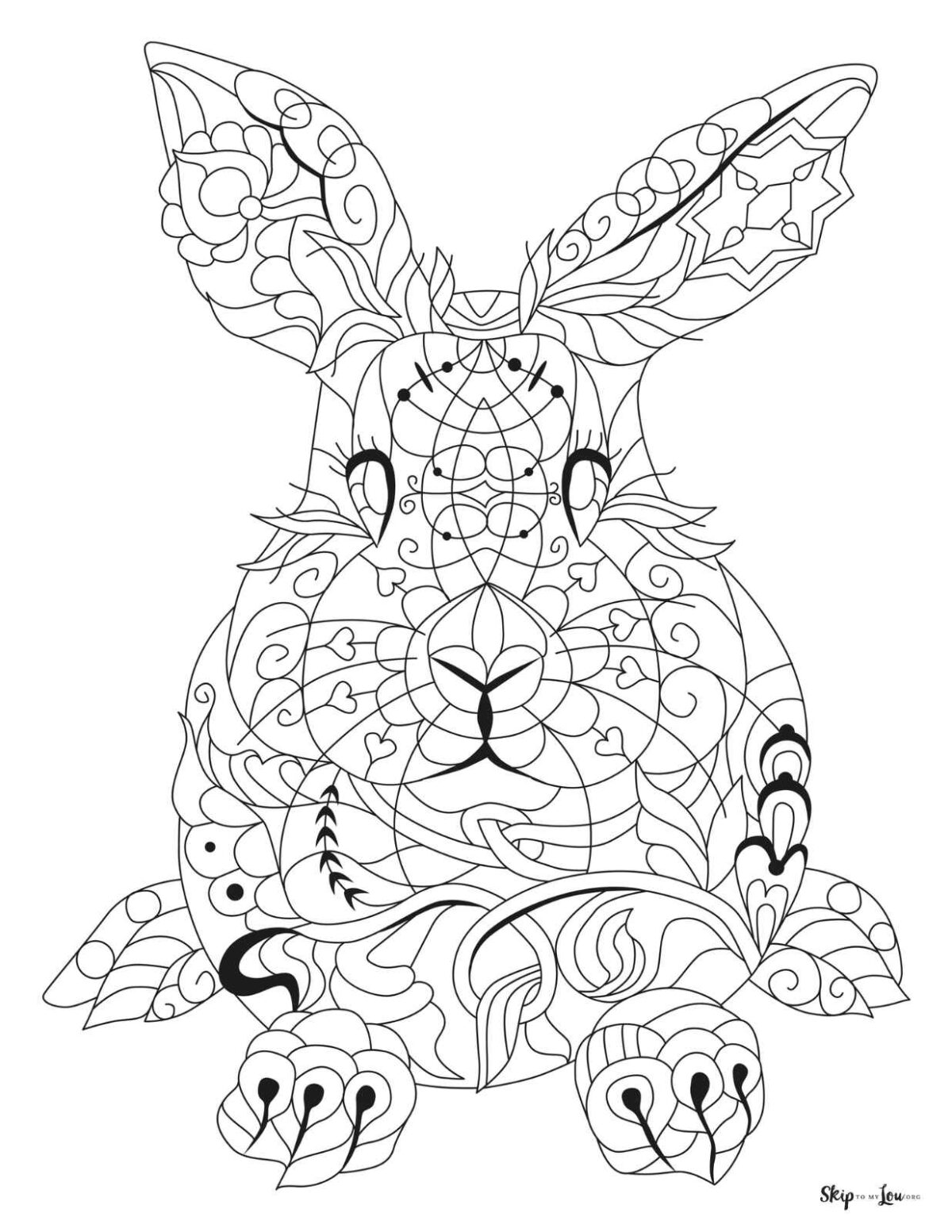 zen doodle rabbit face