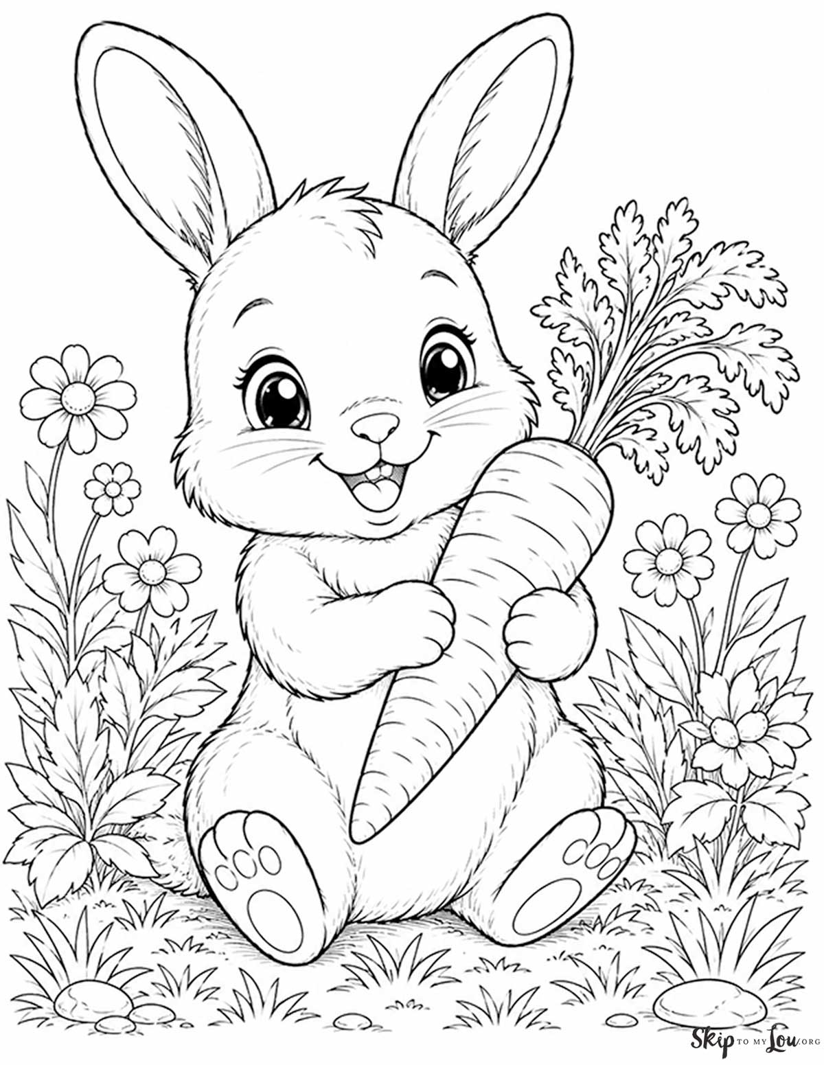 bunny holding a carrot