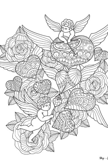 detailed cupid and hearts