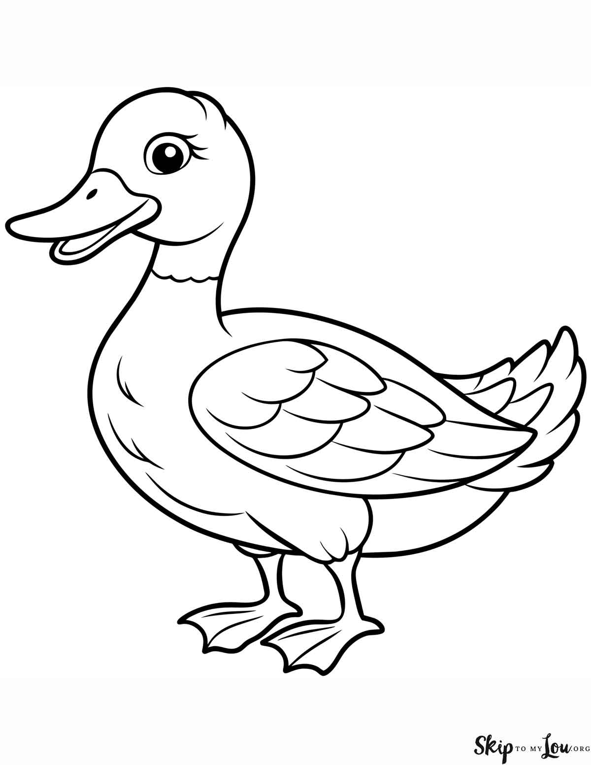 standing duck coloring sheet