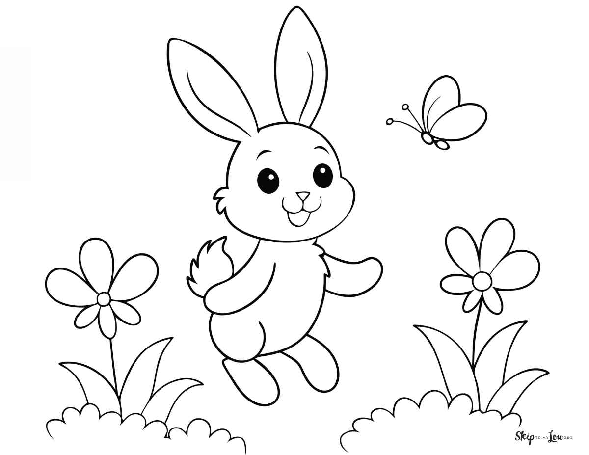 bunny hopping through the flowers