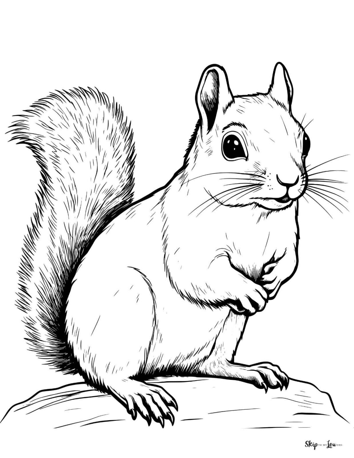 realistic squirrel on rock