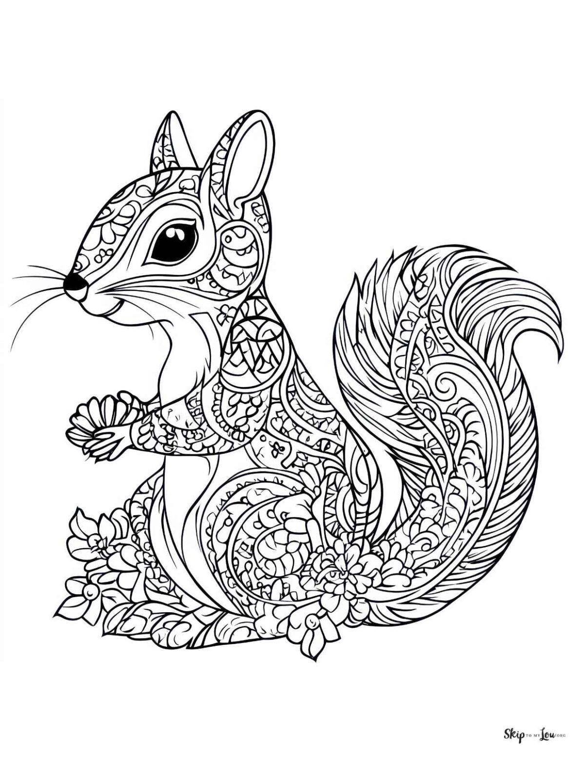 squirrel zentangle