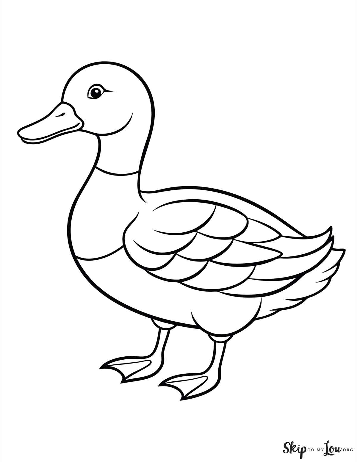 standing duck coloring page