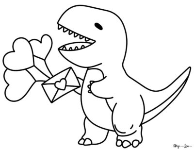 Dinosaur Valentines Coloring Pages | Skip To My Lou