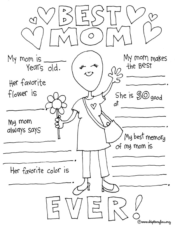 best mom ever coloring page