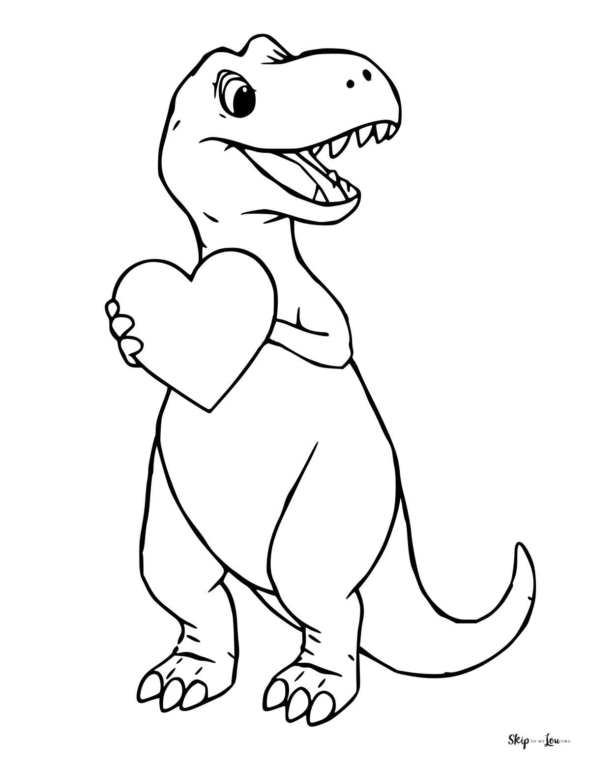 dinosaur holding heart