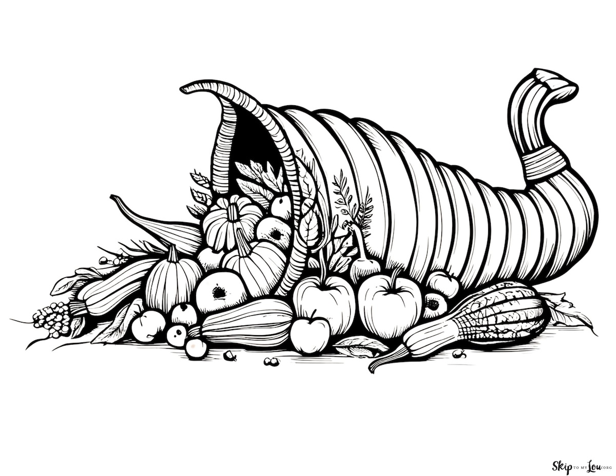 side view of cornucopia