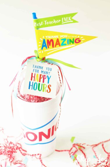 sonic gift card teacher gift idea sonic cup filled with gift card and thank you banners attached to straw