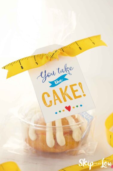 you take the cake tag on mini bundt cake