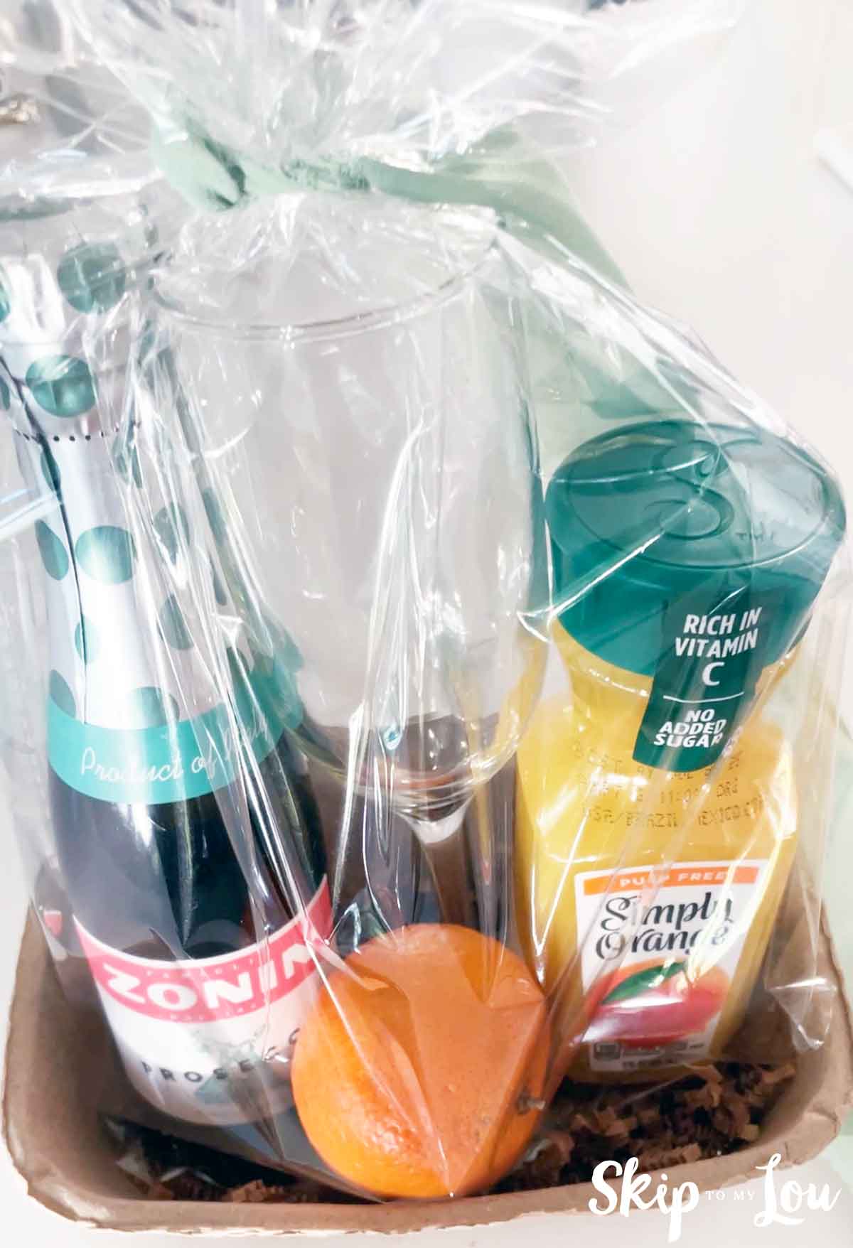 mimosa items in cello bag