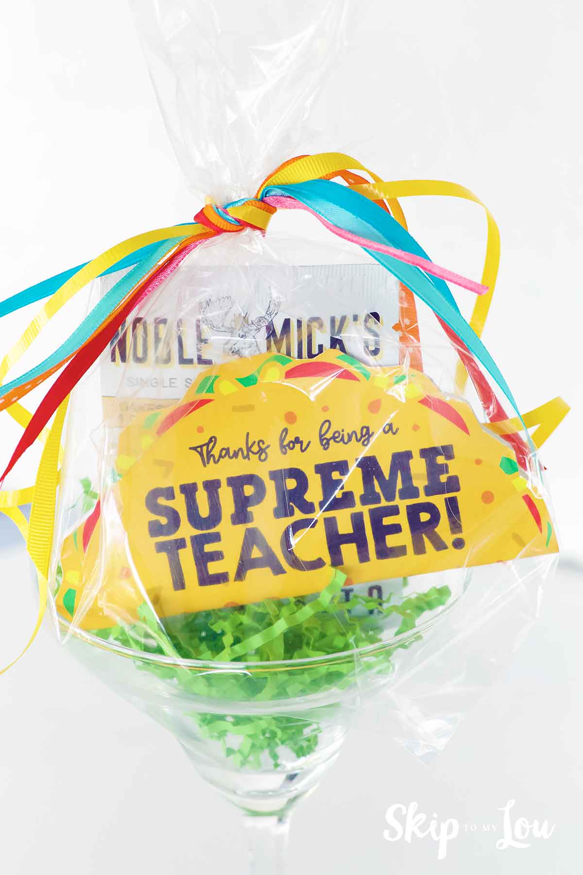 taco teacher gift in margarita glass