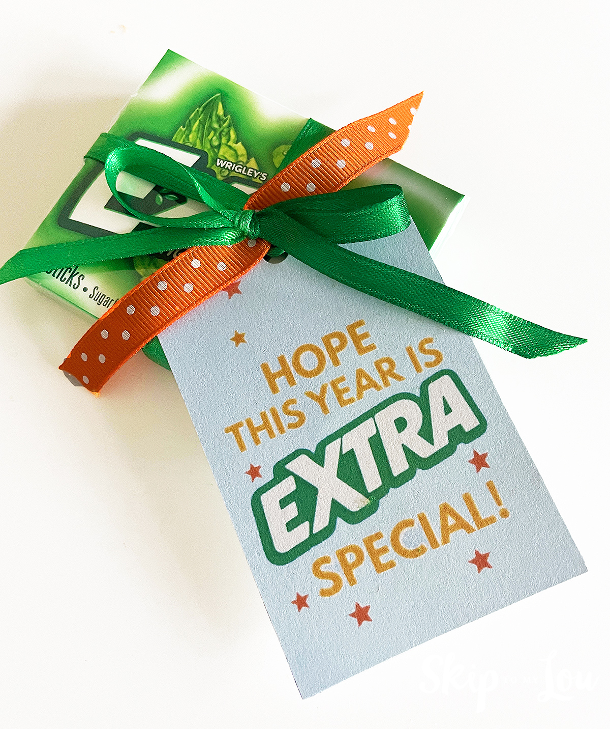 hope this year is extra special tag attached to a package of Extra gum