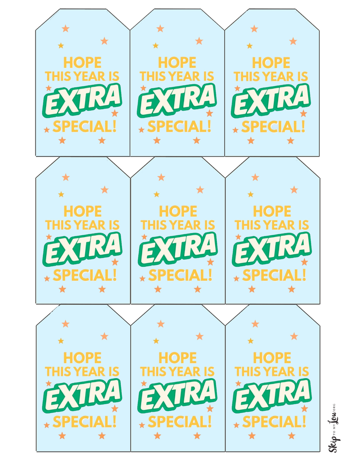 9 gift tags Hope this year is EXTRA special one page