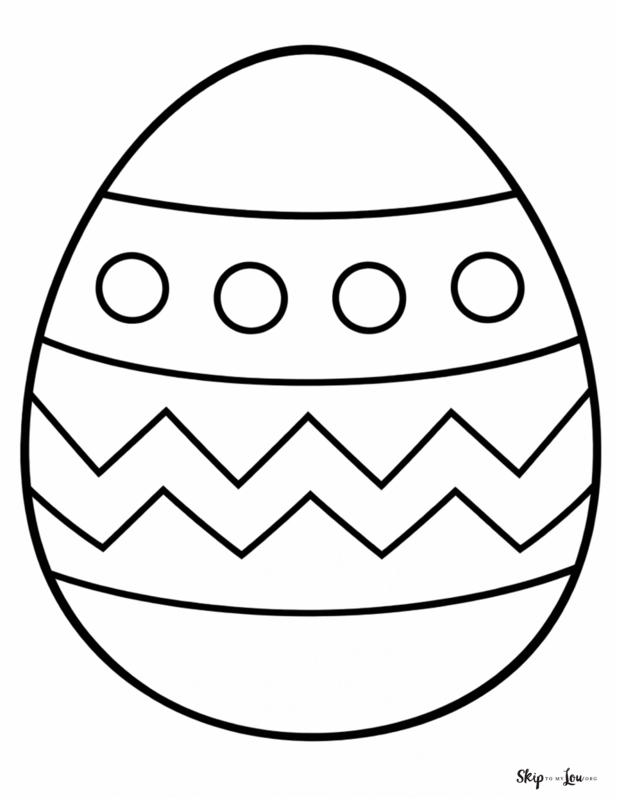 simple easter egg coloring page for toddlers