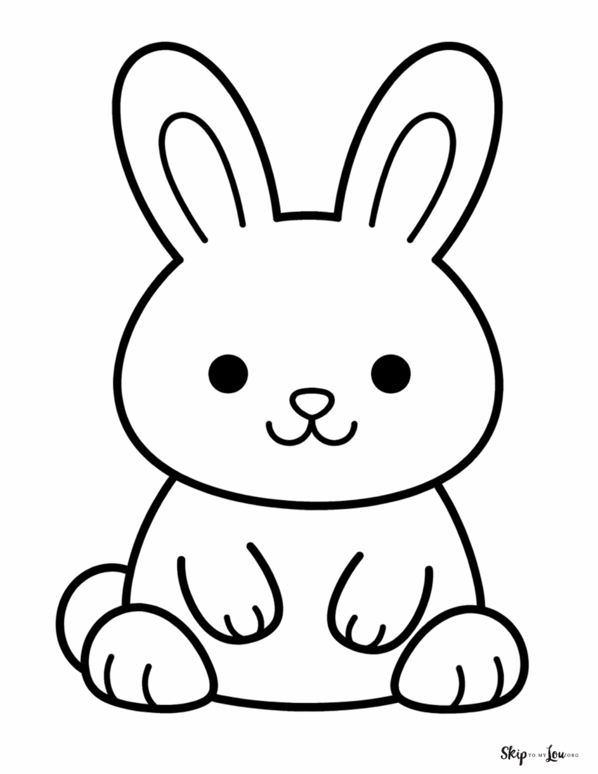 easy easter bunny coloring page for toddlers printable