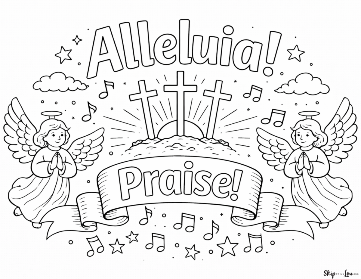  alleluia coloring page praise the lord coloring page religious easter printable