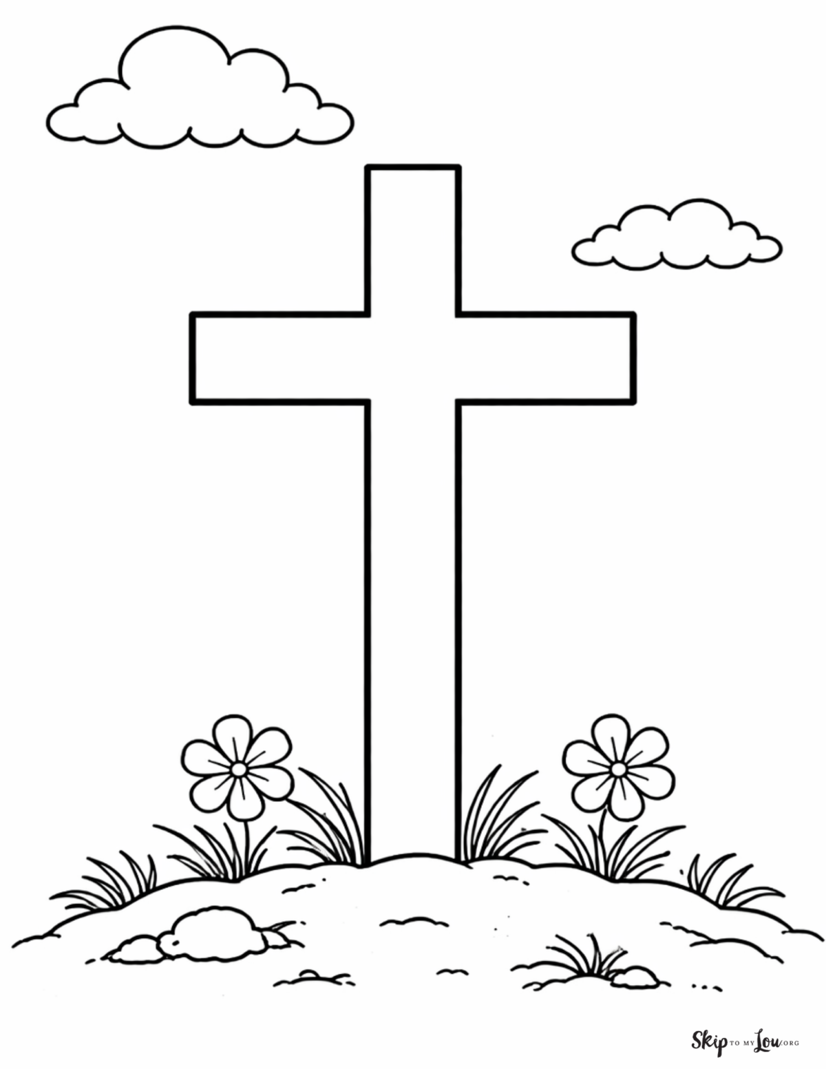 simple cross coloring page