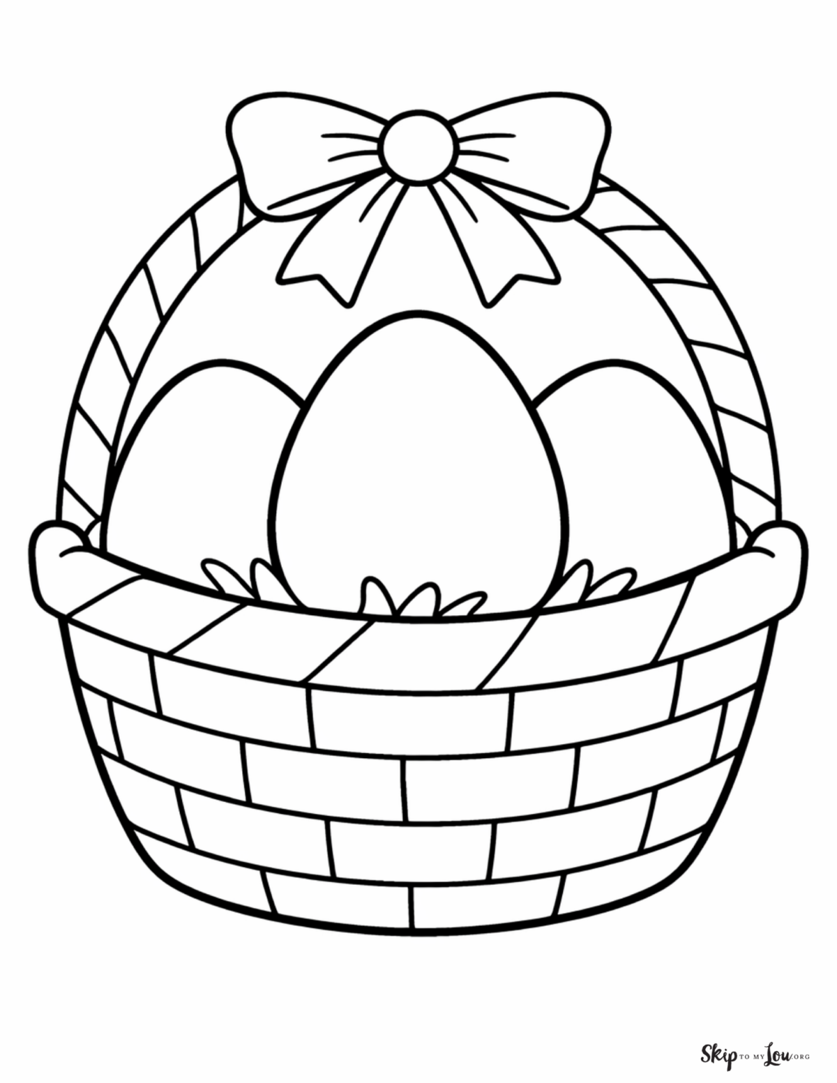simple easter basket coloring page