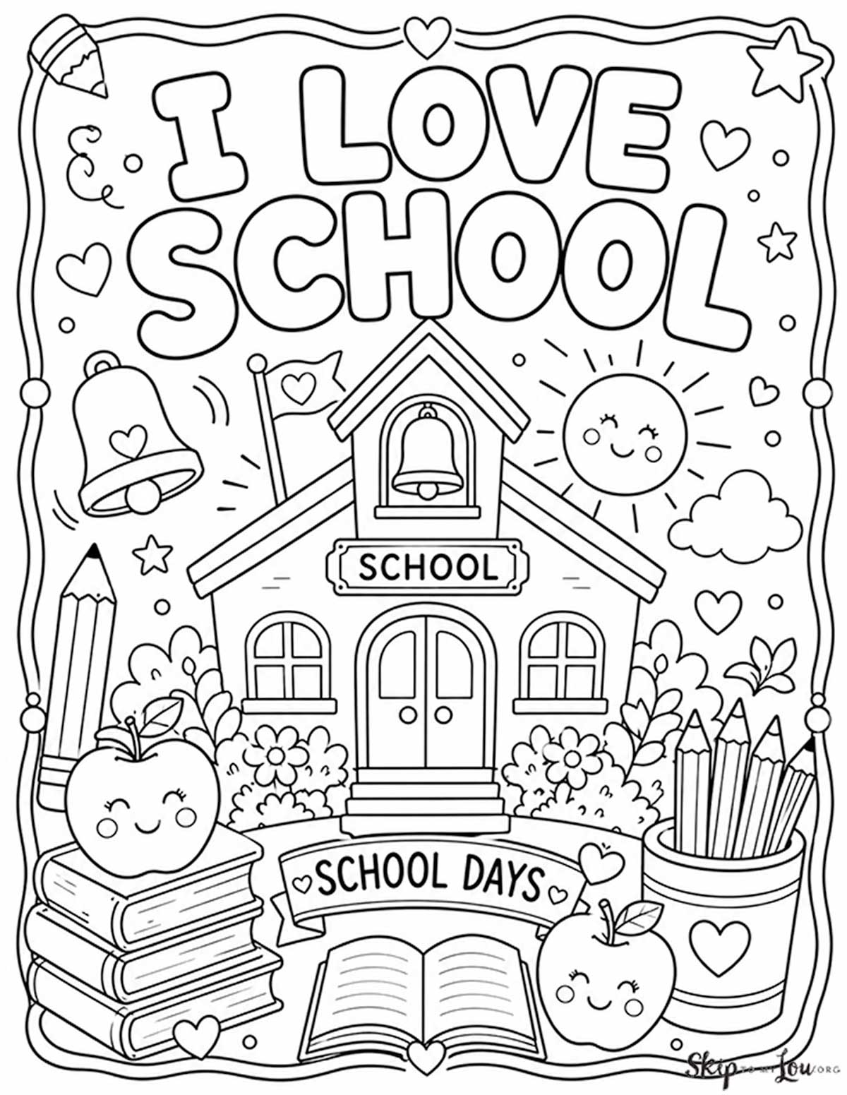 i love school coloring page