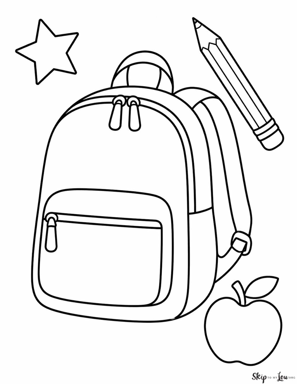 backpack coloring page