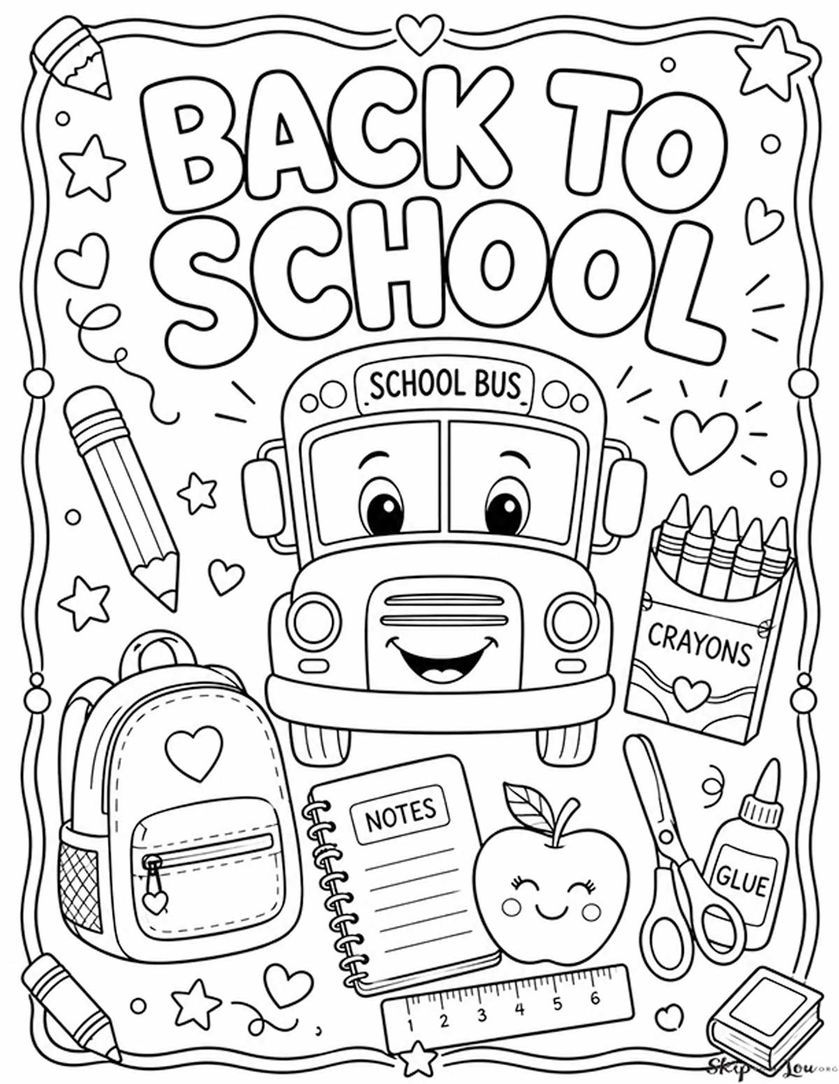 back to school coloring page